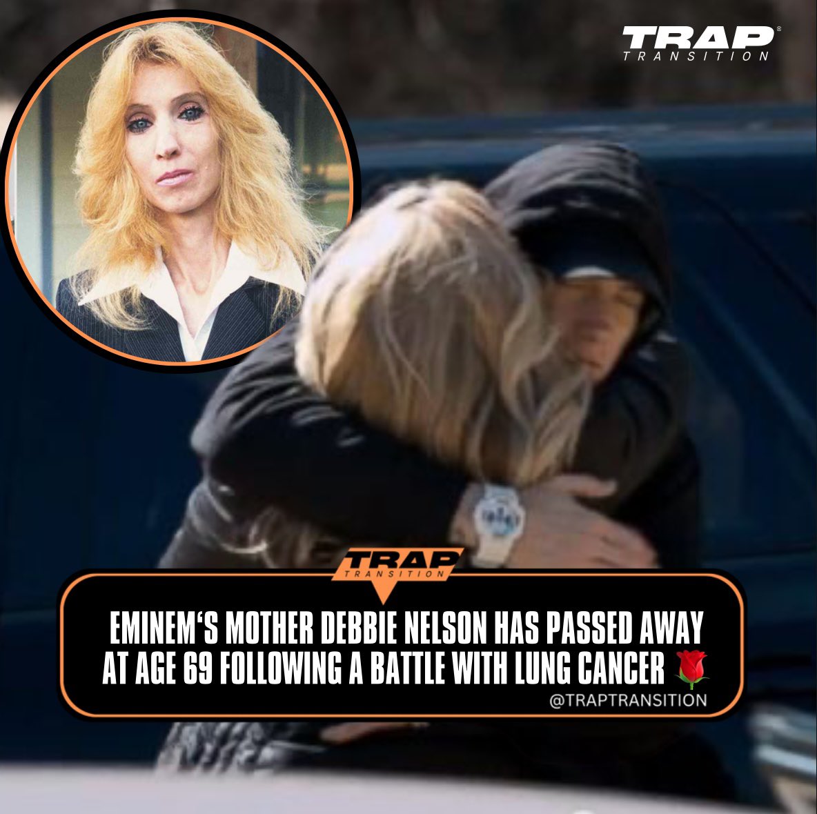 traptransition's tweet photo. According to TMZ #eminem’s mom Debbie Nelson has passed away at age 69 due to a battle with lung cancer Prayers up to Eminem and his family. 🙏 https://t.co/CyBTpeY289