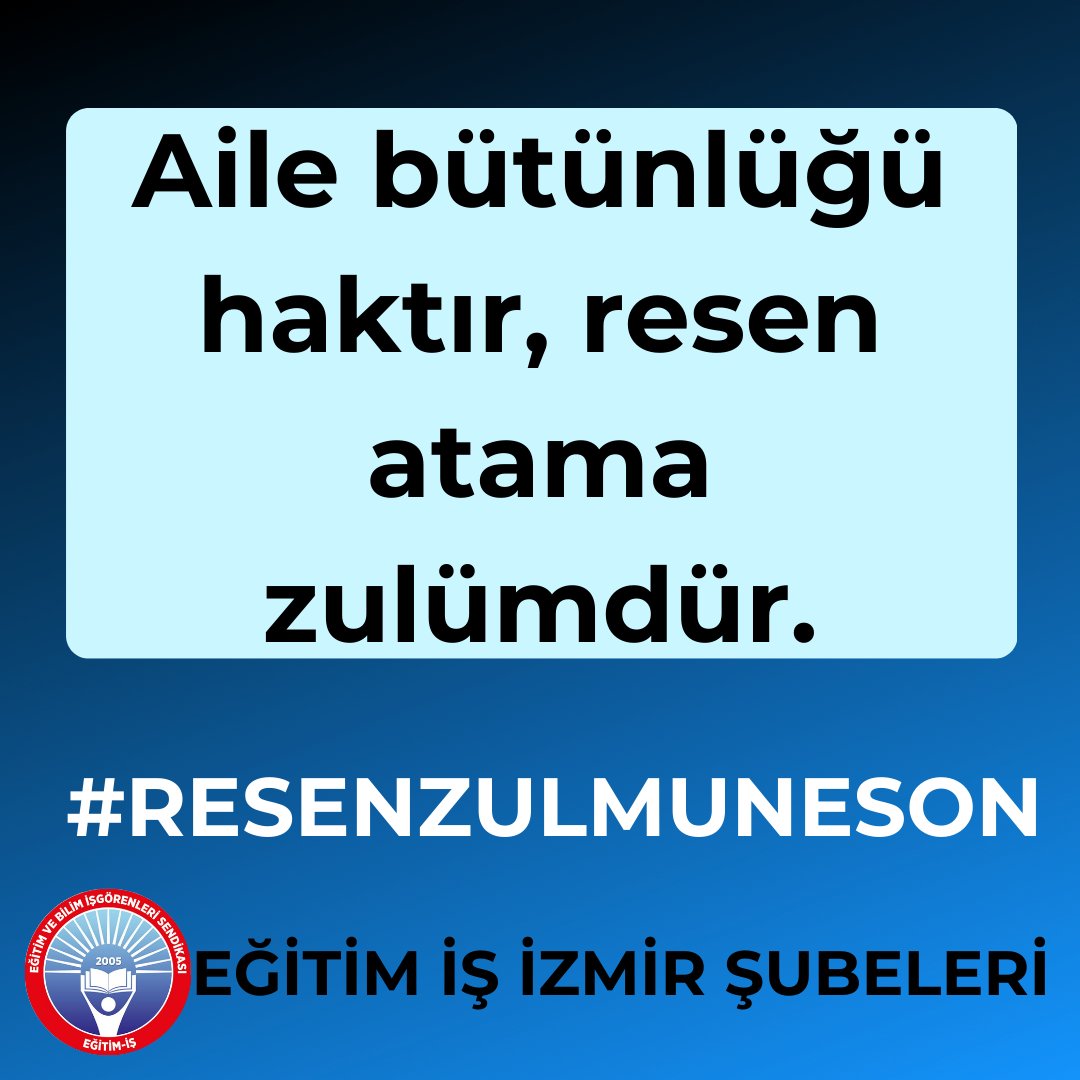 Aile bütünlüğü haktır, resen atama zulümdür.
#RESENZULMUNESON