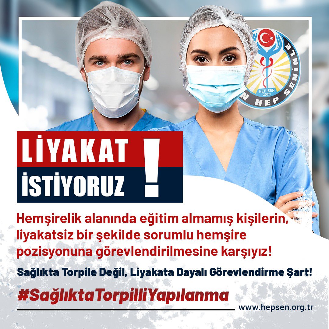 hepsen_2020's tweet photo. LİYAKAT İSTİYORUZ! 

Hemşirelik alanında eğitim almamış kişilerin, liyakatsiz bir şekilde Sorumlu Hemşire pozisyonuna görevlendirilmesine KARŞIYIZ! 

Sağlıkta Torpile Değil, Liyakata dayalı görevlendirme Şart! 

#SağlıktaTorpilliYapılanma 

Türkiye'nin En Genç ve Dinamik Yeni Nesil Sağlık Sendikası @hepsen_2020

🌐 https://t.co/5De2NnFS9S
☎️0216 759 44 14
📱https://t.co/ApGyCSurPg
📲 https://t.co/4GQzxTUweM…

@drmemisoglu @saglikbakanligi 
@TC_istanbul @gul_davut 
@sagliklicozum @ismgovtr @dr_aemreguner @ismcozummerkezi