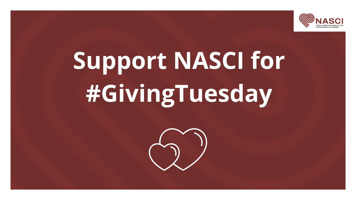 NASCI (@nascisociety) on Twitter photo Help NASCI strengthen and expand on its core missions this #GivingTuesday! No matter the amount, your support makes a difference in our society and community. 
Learn more about what your donation can do here: buff.ly/41ipoay 
#nasci #cardiovascularimaging Help NASCI strengthen and expand on its core missions this #GivingTuesday! No matter the amount, your support makes a difference in our society and community. 
Learn more about what your donation can do here: buff.ly/41ipoay 
#nasci #cardiovascularimaging
