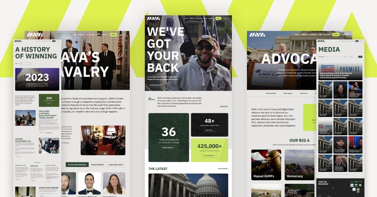 The eye-catching and impactful design of the new Iraq and Afghanistan Veterans of America site inspires users to advocate for increased awareness of the new generation of Veterans among the media, the American public, and in Washington. Visit the site at iava.org