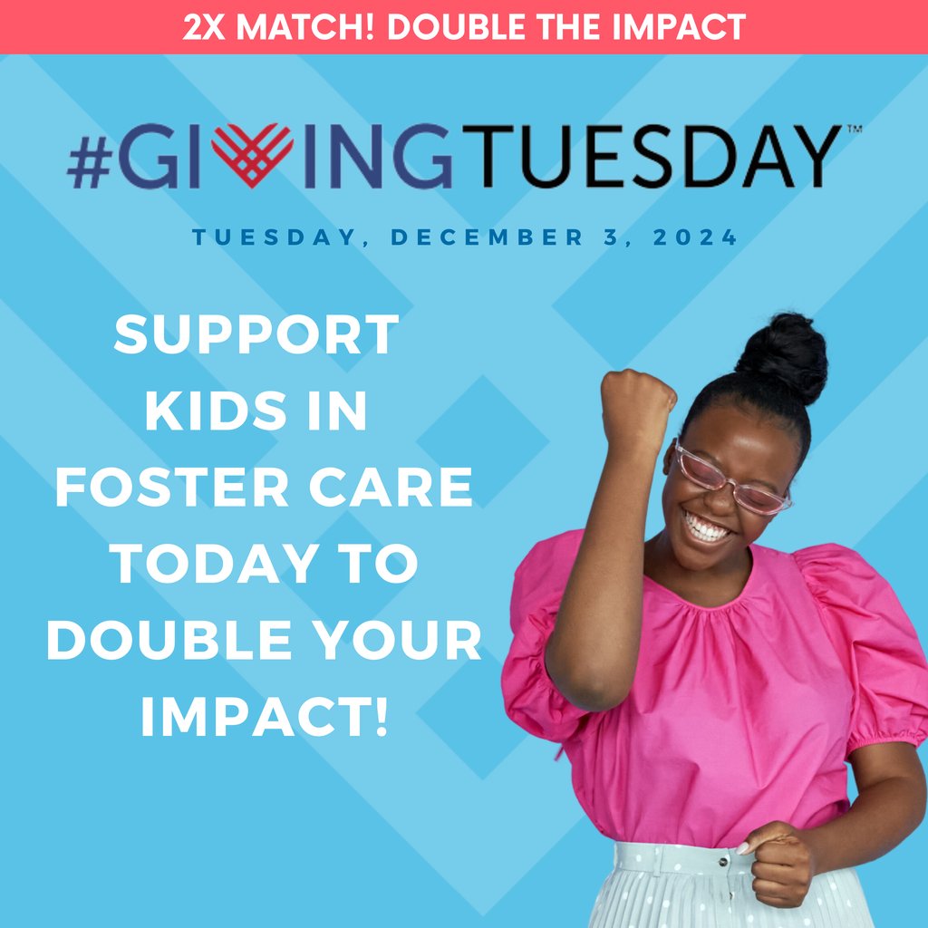 Today's the day! It's #GivingTuesday and you can help older kids in foster care and DOUBLE YOUR IMPACT with our 2x match! ⁠
⁠
Visit go.kidsave.org/GT2024 to give!⁠
⁠
#kidsave #nonprofit #fostercare #adoption #childrenscharity