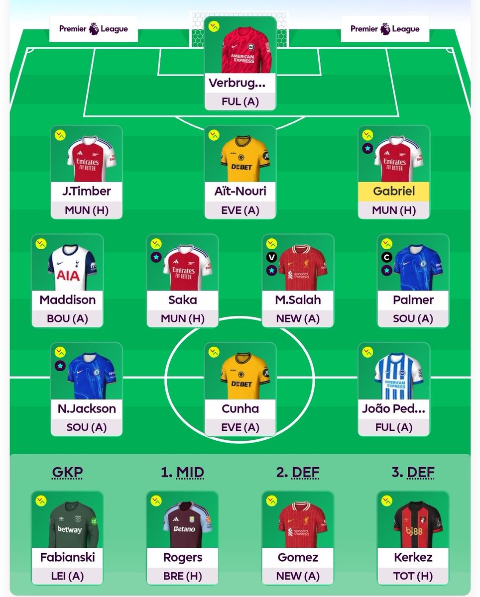 Podobno karta oddaje w następnej kolejce, oby tak było 🤣
Ciężko wybrać kogo posadzić 
🌍 OR 46k
©️ Palmer 
Roll
Powodzenia i zielonych 
#FPLCommunity  #GW14