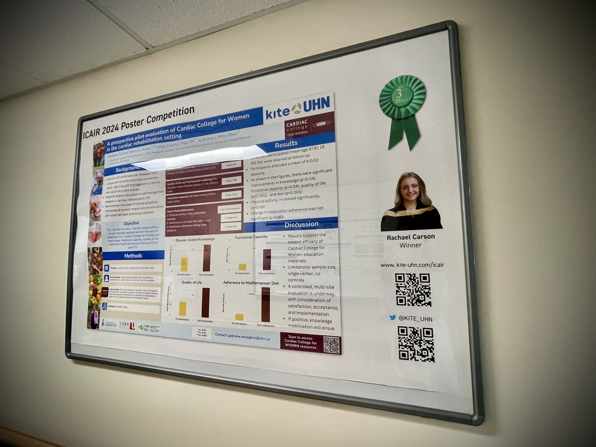 Gabriela Ghisi (@gabrielamghisi) on Twitter photo Working today at TRI University Centre and just saw our awarded poster for the ICAIR Conference! So proud of Rachael Carson! <a href="/sherrylgrace/">Sherry Grace</a> <a href="/KITE_UHN/">KITE Research Institute</a> <a href="/KITETrainees/">KITE Trainees</a> Working today at TRI University Centre and just saw our awarded poster for the ICAIR Conference! So proud of Rachael Carson! <a href="/sherrylgrace/">Sherry Grace</a> <a href="/KITE_UHN/">KITE Research Institute</a> <a href="/KITETrainees/">KITE Trainees</a>
