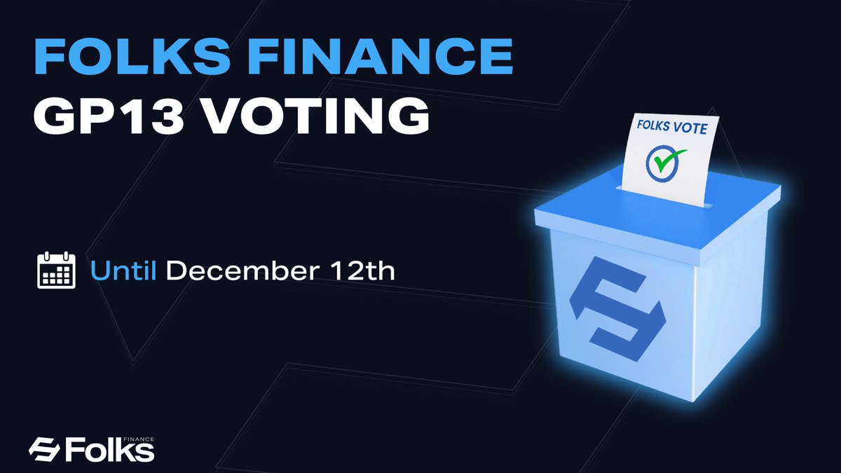 FolksFinance's tweet image. Folks internal governance proposals are live!

We encourage all community members to check them out and cast your votes before December 12th on the gALGO Liquid Governance page.

Proposals include:
- Liquid Governance revenue distribution. 💰
- xALGO listing. 🎯
- xALGO…