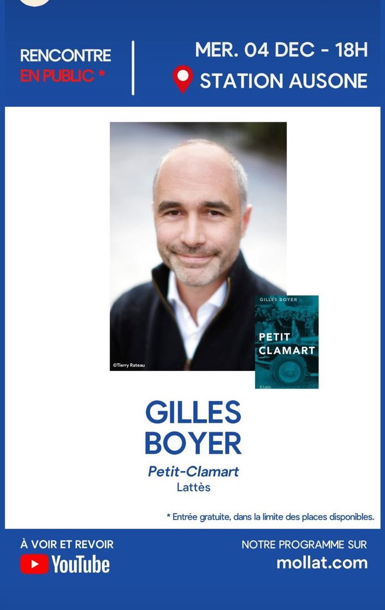 A demain <a href="/librairiemollat/">Librairie Mollat</a> à Bordeaux ! <a href="/editionsLattes/">Éditions JC Lattès</a> #PetitClamart