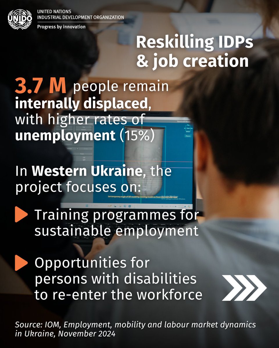 On #InternationalDayOfPersonsWithDisabilities we highlight a #UNIDO initiative for 3D-printed prosthetics and job creation in #Ukraine.

More info on the Green Industrial Recovery Programme for Ukraine here: unido.org/green-recovery…