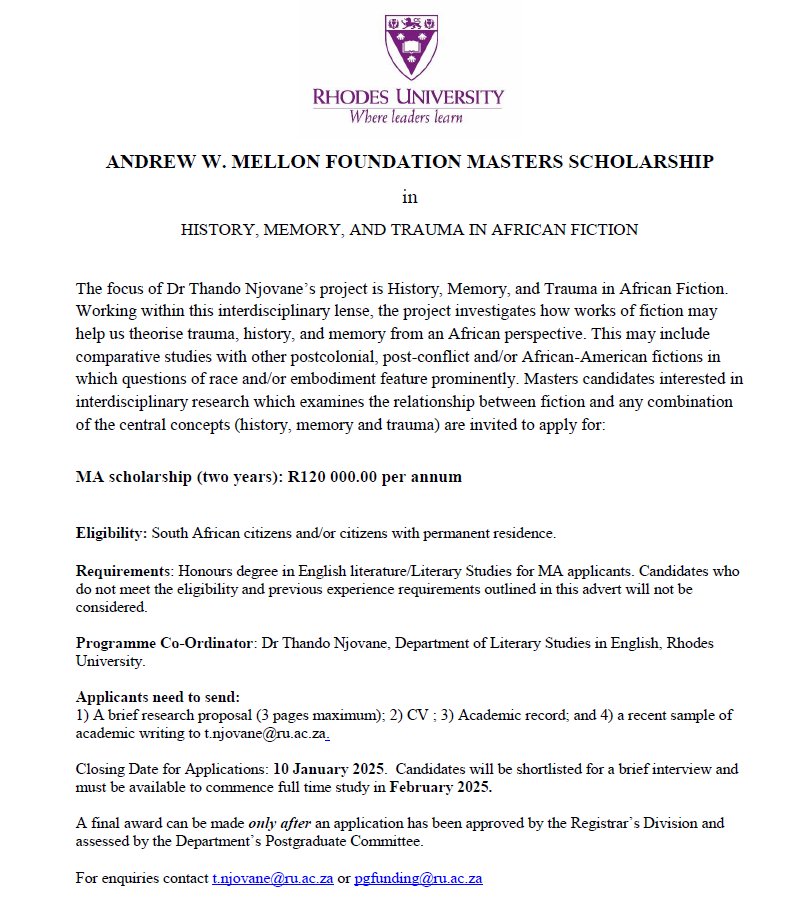 Come work with me! 

Successful candidates will be expected to begin full-time study in February 2025.