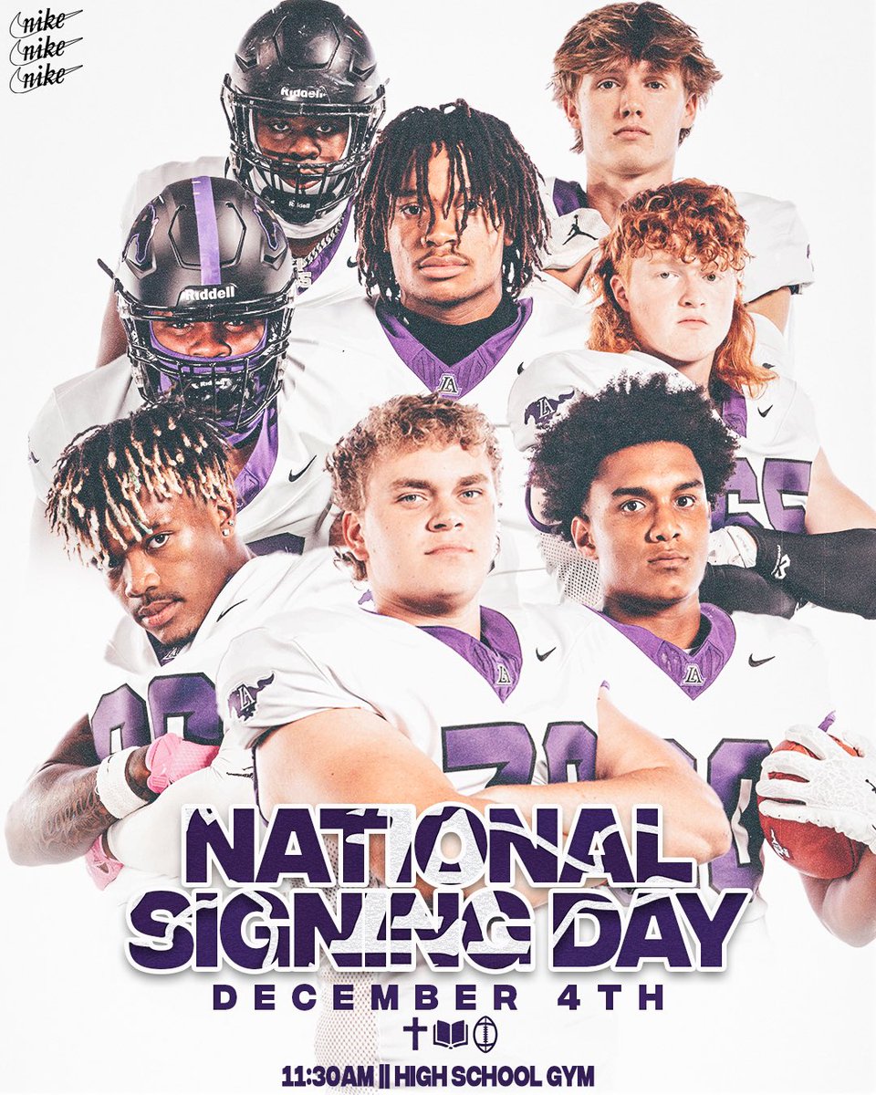 Tomorrow at 11:30am in the High School Gym is National Signing Day! please join us as we celebrate our Seniors who are making their decision for their next journey 💜🔥 #BibleBooksBall