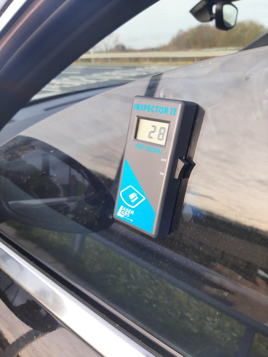 wiltspolicesc's tweet photo. #SRSU out with #RPU today
Driver taken off M4 to have #Tints checked, legal limit 70% light this one recorded at 28% removed to prevent prohibition, FPN issued. https://t.co/S0d6A5fDnq