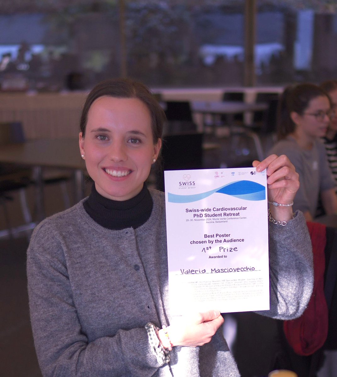 CTEC - Zurich University Heart Center (@ctecresearch) on Twitter photo 🎉We congratulate #SarahCostantino's student, #ValeriaMasciovecchio, for winning the first prize for Best Poster, chosen by the audience, at the First Swiss Cardiovascular Student Retreat! Well done, Valeria!🏆 <a href="/FrancescoPaneni/">Francesco Paneni</a> <a href="/Lux_Telesca/">Marialucia Telesca</a> <a href="/GoricaEra/">Era Gorica</a> <a href="/CardioZurich/">Cardiology USZ</a> <a href="/UZH_en/">University of Zurich</a> 🎉We congratulate #SarahCostantino's student, #ValeriaMasciovecchio, for winning the first prize for Best Poster, chosen by the audience, at the First Swiss Cardiovascular Student Retreat! Well done, Valeria!🏆 <a href="/FrancescoPaneni/">Francesco Paneni</a> <a href="/Lux_Telesca/">Marialucia Telesca</a> <a href="/GoricaEra/">Era Gorica</a> <a href="/CardioZurich/">Cardiology USZ</a> <a href="/UZH_en/">University of Zurich</a>