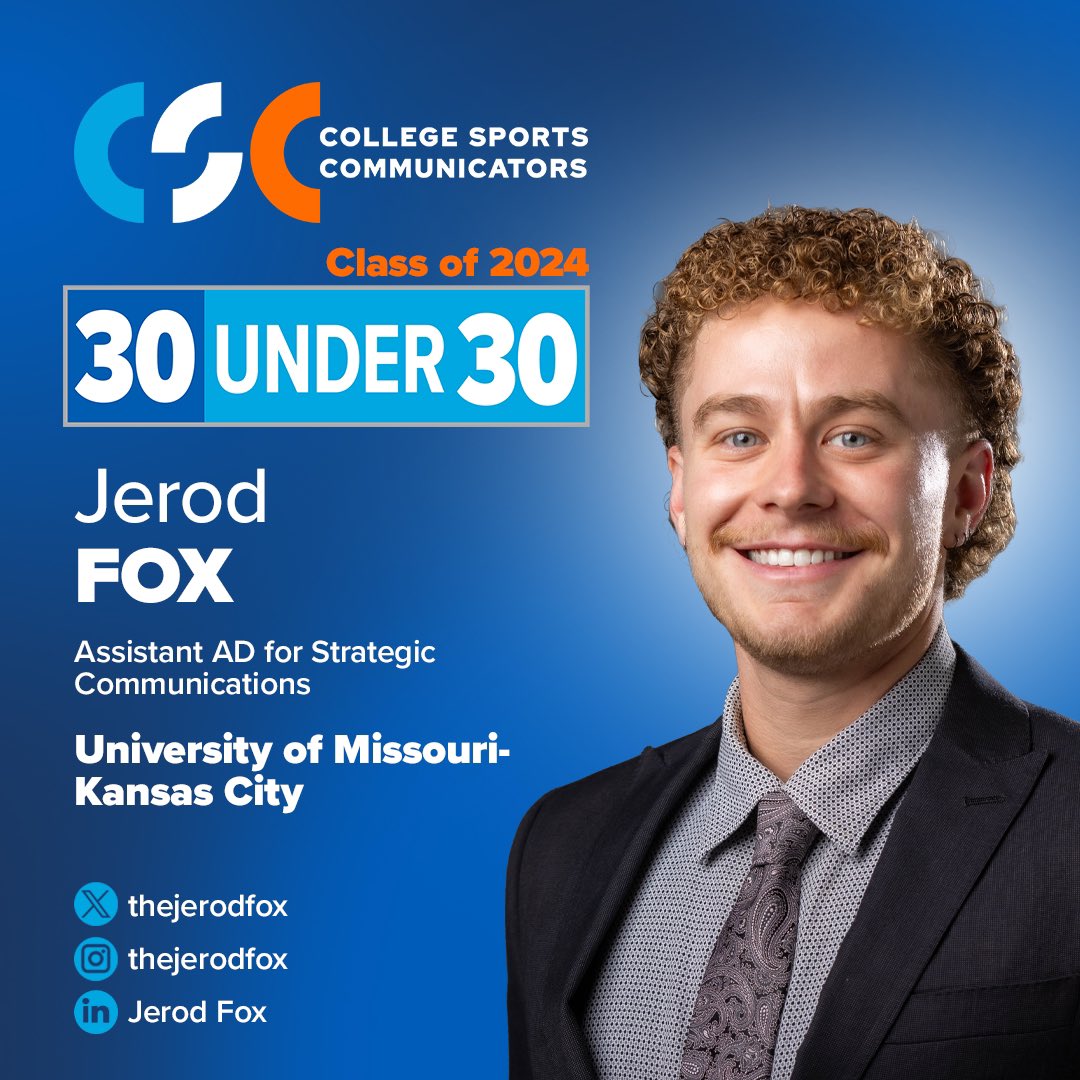 He’s #1 in our eyes! Congrats to <a href="/thejerodfox/">Jerod</a> for this incredible recognition.
#ROOUP | #KCRoos | <a href="/CollSportsComm/">College Sports Communicators</a>