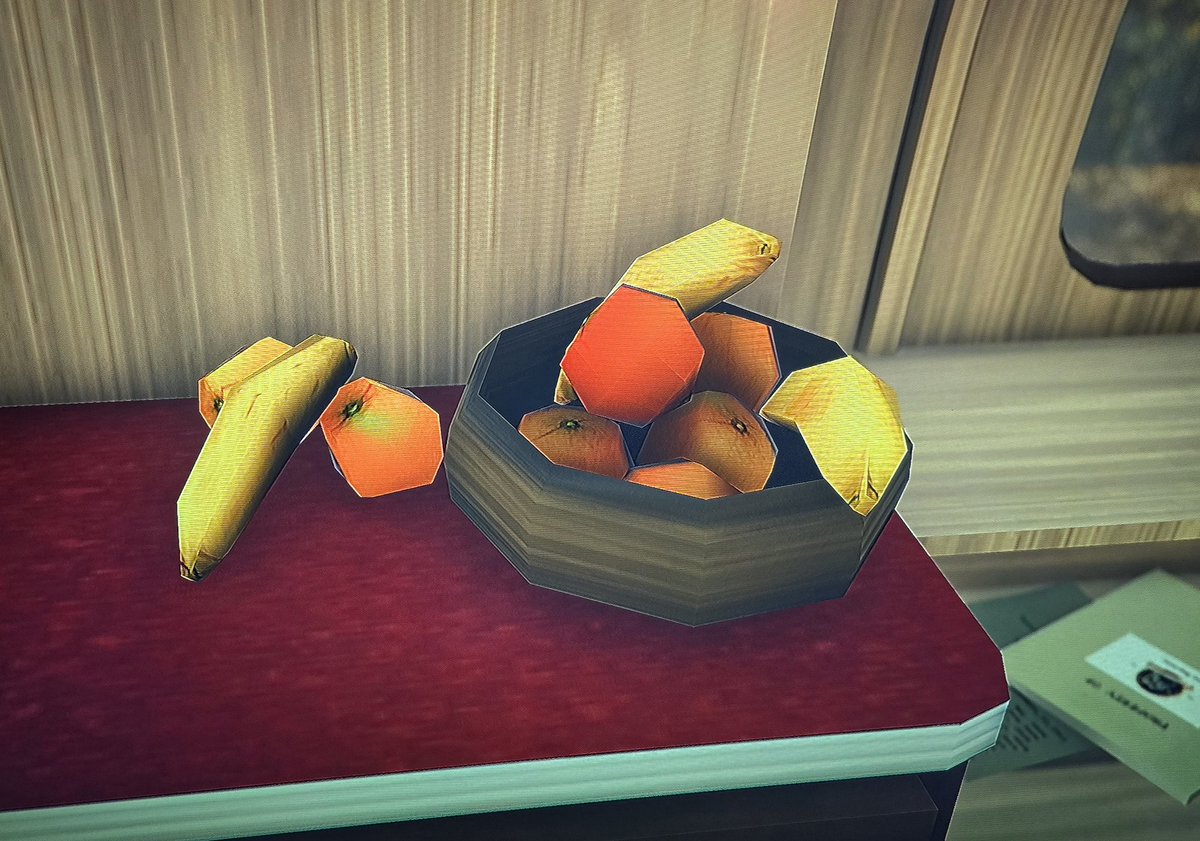 PlompCat's tweet photo. @LowPolly GTA V fruit. https://t.co/aObn6Ak52k