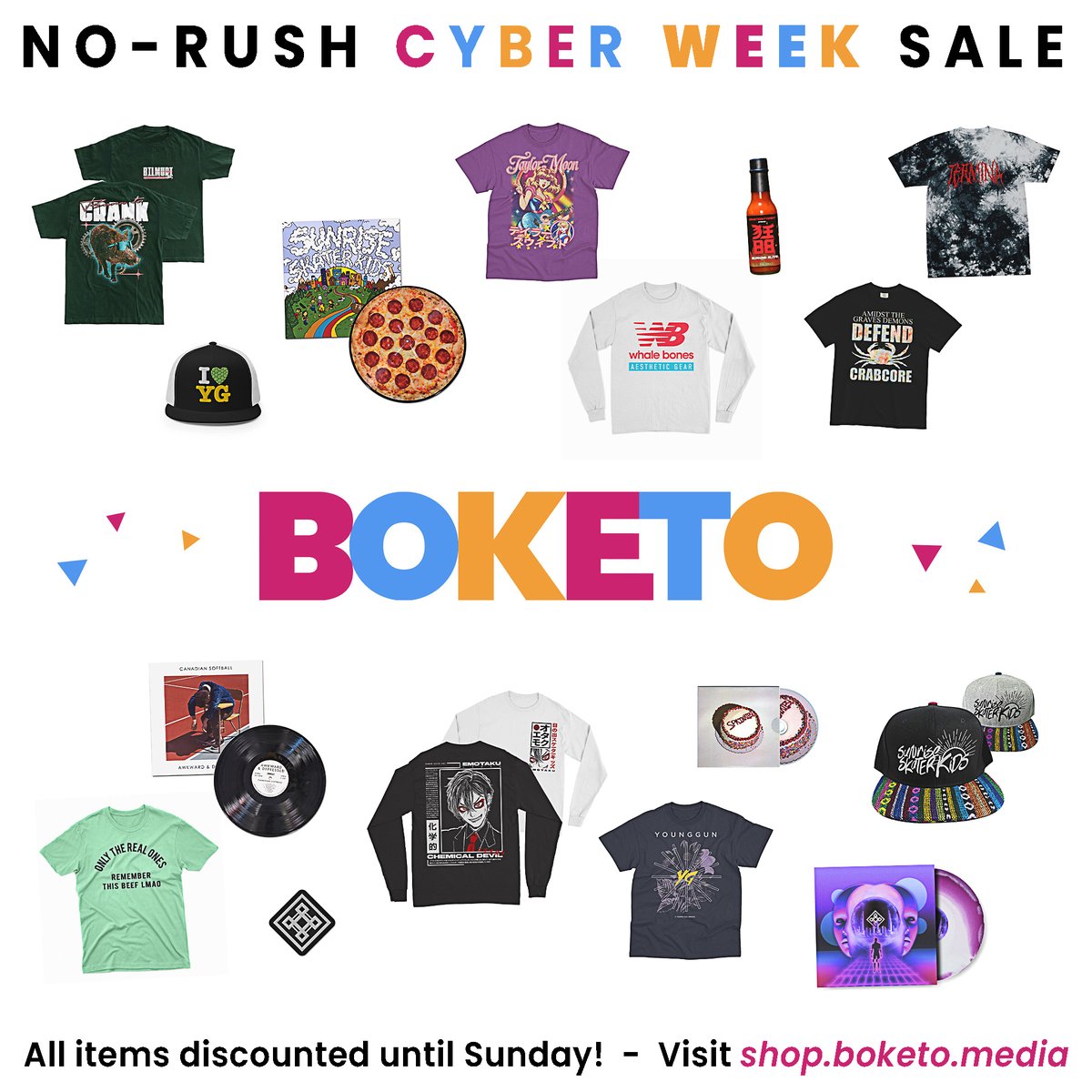 BoketoMedia's tweet image. Missed holiday shopping this weekend? We gotchu.

Vinyl, tees, hats &amp;amp; more 👉 shop.boketo.media/sale