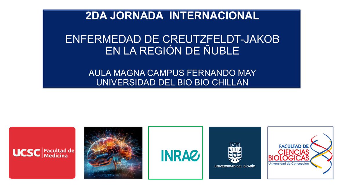 Junto a investigadores, docentes y médicos de <a href="/ucscconcepcion/">UCSC Concepción</a> <a href="/ubbchile/">U. del Bío-Bío</a> y <a href="/udeconcepcion/">Universidad de Concepción</a> los invitamos a participar en la 2da Jornada Internacional de la 
Enfermedad de Creutzfeldt-Jakob en #Ñuble

Sábado 18 de Enero de 2025
#neurologia #CJD
Inscríbete 
linktr.ee/JornadaCreutzf…