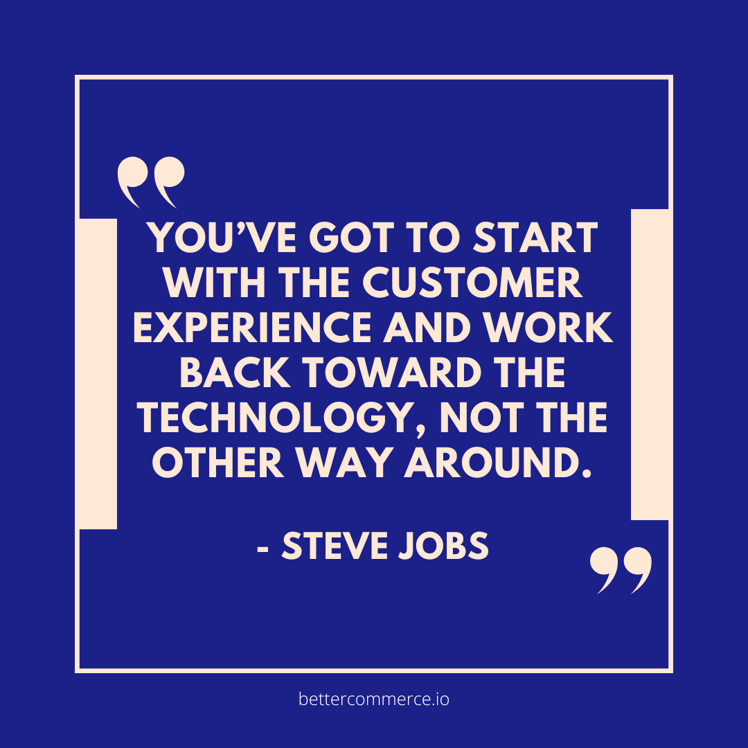 BetterCommerce_'s tweet photo. Steve Jobs understood the essence of true innovation: start with the customer experience and let technology follow.

https://t.co/JPcrUJRAlY https://t.co/ItNnEZnEt4