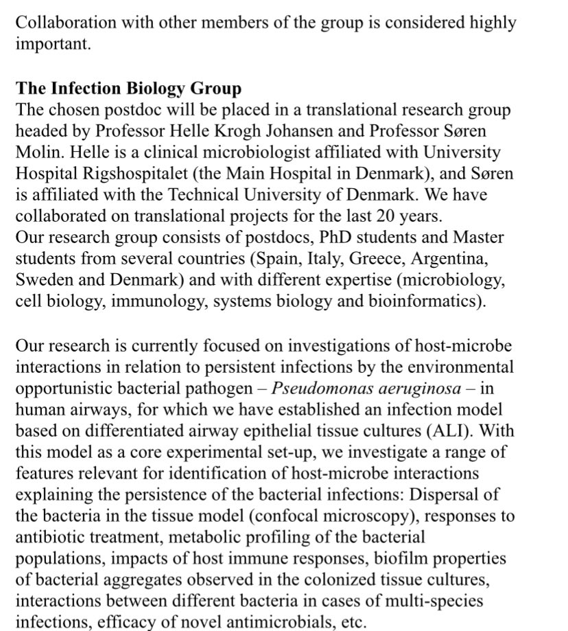 vdlorenzo_CNB's tweet photo. Available postdoc position the translation research team ‘Infection Biology Group’ of @DTUBiosustain run by Søren Molin &amp; Helle Krogh Johansen 👇 https://t.co/HIpXe6VC9Q