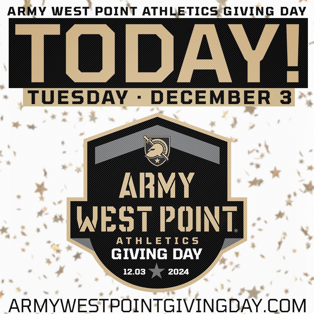 GoArmyWestPoint's tweet photo. It’s Army West Point Giving Day!    

Today is our annual sport-specific giving initiative. Gifts made today will enhance our ability to develop leaders of character during the 47-month experience at West Point.

→ https://t.co/f9ZTSoTeqE https://t.co/rD5mGy6qxk