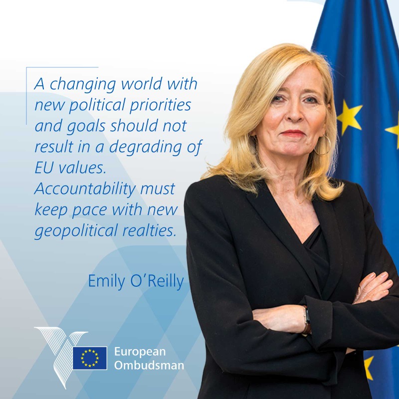 EUombudsman's tweet photo. Today at @EP_Justice, EU Ombudsman Emily O'Reilly spoke about her role, strategic inquiries and high-profile investigations.