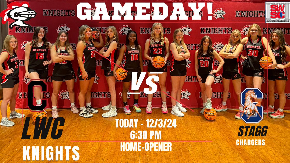 LWC Girls Basketball (@lwcgbasketball) on Twitter photo Knights tip-off conference play with their home-opener tonight vs Stagg! 💪⬇️
LGK!🛡️⚔️
<a href="/LWCKnights/">LWC Athletics</a> <a href="/LWCentralKnight/">Lincoln-Way Central</a> <a href="/LWCEvents/">Knightmares</a> <a href="/JeffVorva/">Jeff Vorva</a> <a href="/SouthtownSports/">SouthtownSports</a> Knights tip-off conference play with their home-opener tonight vs Stagg! 💪⬇️
LGK!🛡️⚔️
<a href="/LWCKnights/">LWC Athletics</a> <a href="/LWCentralKnight/">Lincoln-Way Central</a> <a href="/LWCEvents/">Knightmares</a> <a href="/JeffVorva/">Jeff Vorva</a> <a href="/SouthtownSports/">SouthtownSports</a>