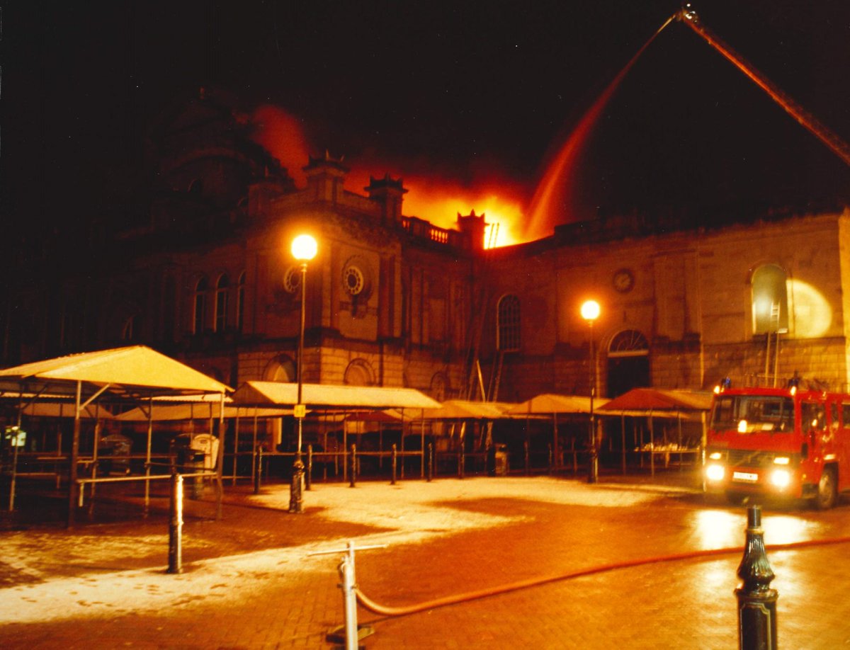 City of Doncaster Archives (@coda1194) on Twitter photo These dramatic photos were taken by <a href="/SYFR/">South Yorkshire Fire</a> on 17 January 1994 when the Corn Exchange caught fire. The roof was badly damaged but, thankfully, the building was saved #doncastermarket #doncastercornexchange These dramatic photos were taken by <a href="/SYFR/">South Yorkshire Fire</a> on 17 January 1994 when the Corn Exchange caught fire. The roof was badly damaged but, thankfully, the building was saved #doncastermarket #doncastercornexchange