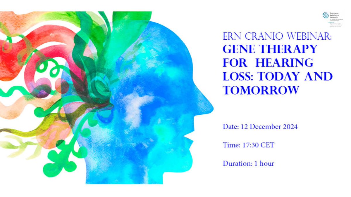 ERN CRANIO and the ENT &amp; genetics team of Necker hospital are organizing a free webinar on gene therapy for hearing loss on December 12 at 17:30 CET.

Register here: events.teams.microsoft.com/event/a51d371e…