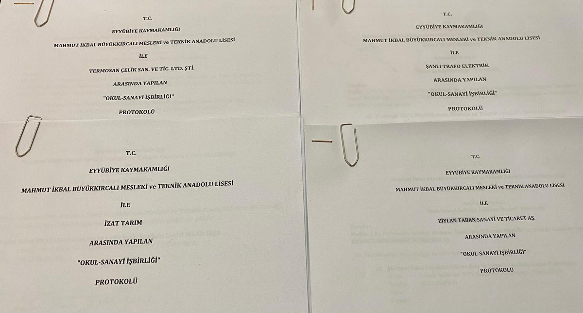 IkbalMtal's tweet photo. Okulumuzda eğitim öğretim verilen meslek alanları ile; İzat Tarım, Termosan Çelik, Ziylan Taban ve Şanlı Trafo firmaları arasında;
 1-Teknolojik İşbirliği (Okuldaki laboratuvar ve burada bulunan donanım konusunda işletmenin vereceği destek), https://t.co/7bERNHM6wJ