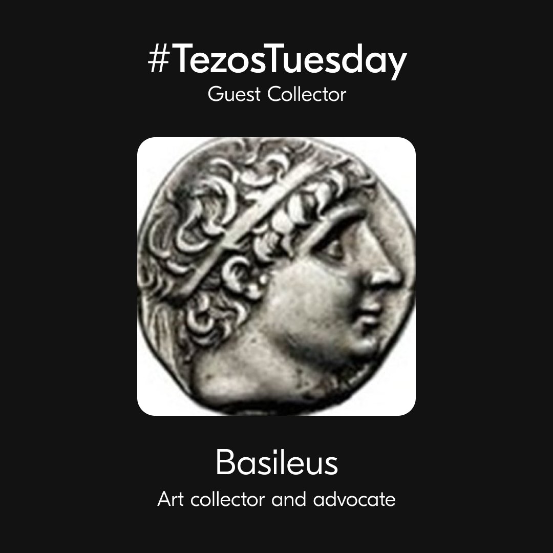 Happy #TezosTuesday

This week, <a href="/basileus_eth/">Basileus 🕊️</a> will be collecting 500 tez worth of art from the replies and through his own exploring 🔍 share your work 👇

Basileus is an OG collector on Tezos and across his cross chain collections holds over 2300 artworks