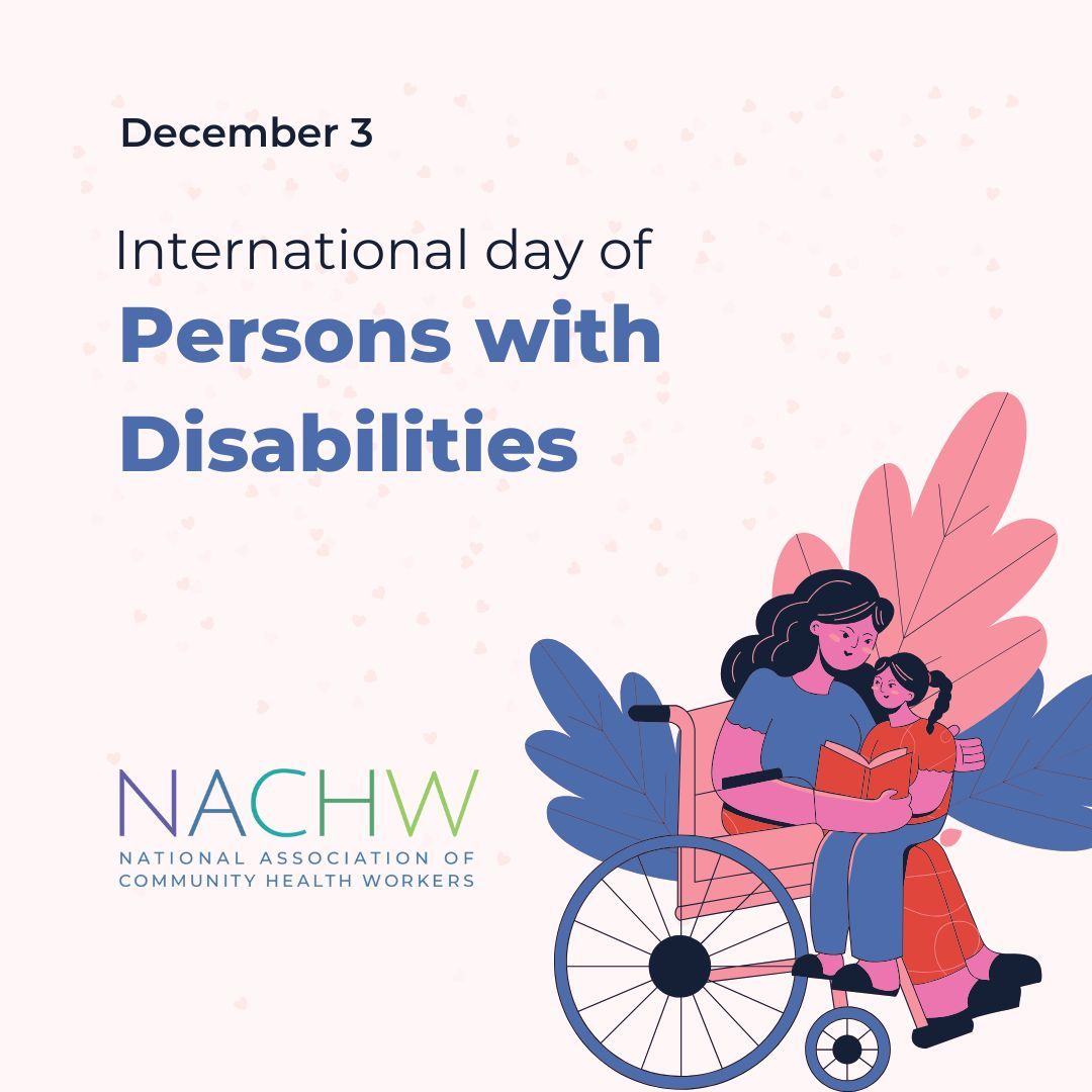 National Association of Community Health Workers (@chwnational) on Twitter photo On this Itnl. Day of Persons with Disabilities, we are grateful for the courage, resilience, and diversity individuals with disabilities bring world. Let’s continue to work together for #healthequity and a more inclusive society where everyone has equal opportunities to thrive. On this Itnl. Day of Persons with Disabilities, we are grateful for the courage, resilience, and diversity individuals with disabilities bring world. Let’s continue to work together for #healthequity and a more inclusive society where everyone has equal opportunities to thrive.