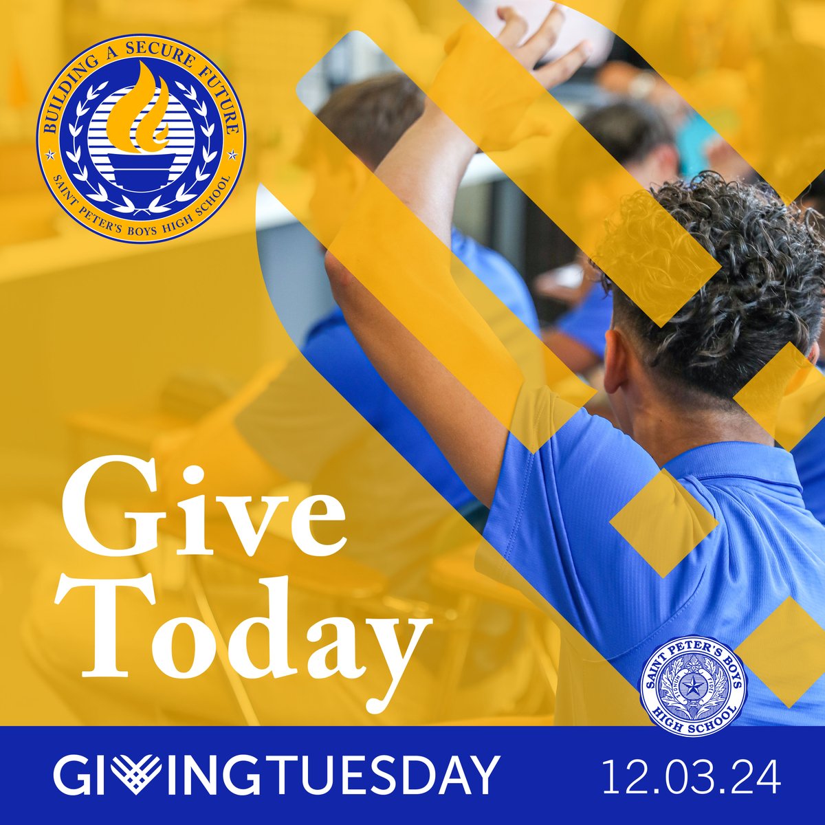 Happy #GivingTuesday! 🌎 ❤️ This global day of giving has been an incredible source of support and hope for those in need. Any act of kindness can make a positive impact. Let's join forces to ensure the future of St. Peter’s Boys High School! bit.ly/39rDLhJ