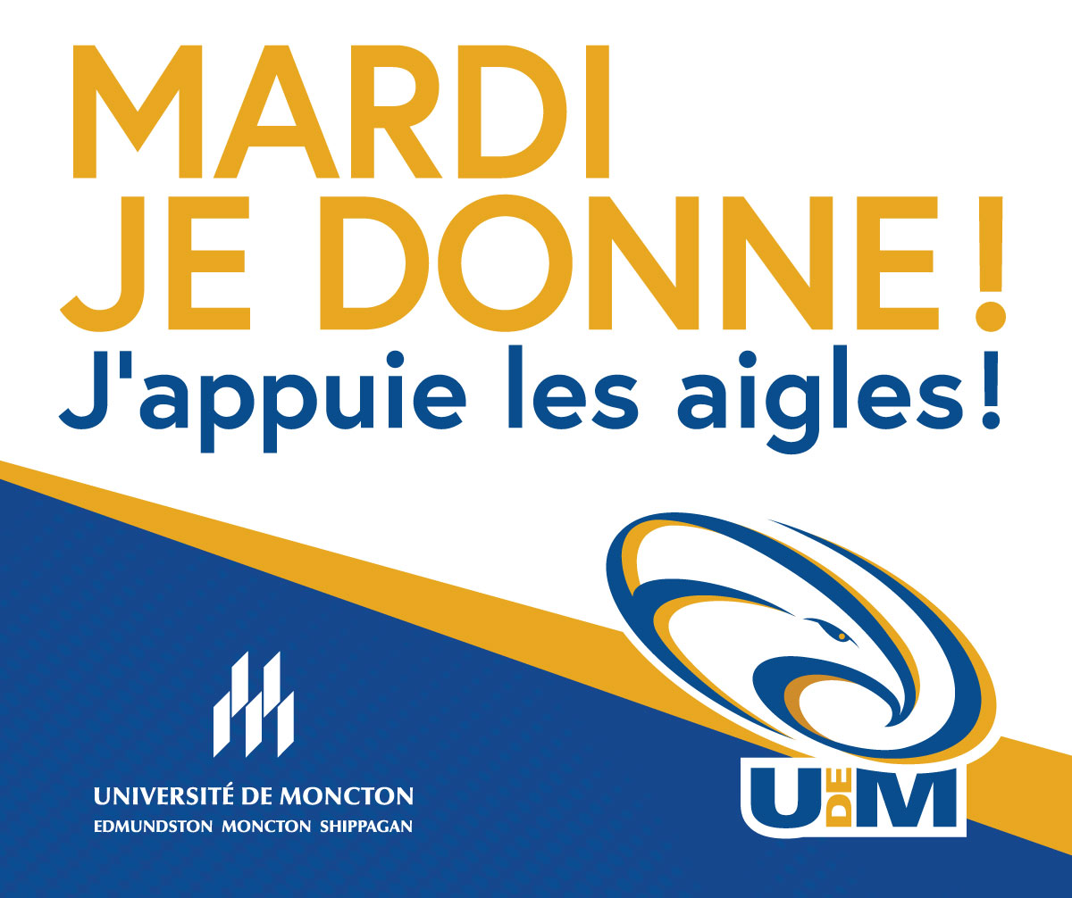 La réussite étudiante est au cœur des priorités de l’Université de Moncton et nous sollicitons votre contribution à la campagne annuelle Appuyez les Aigles ! 🦅

Pour faire votre don en ligne, rendez-vous au umoncton.ca/dons/fr/faire-… ou par téléphone au 506 858-4130. ☎️