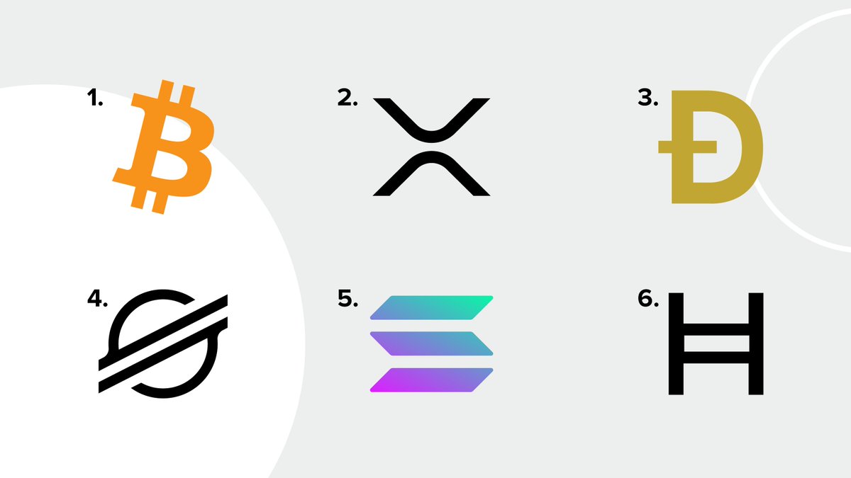 InverAgency's tweet photo. Typographic logos are super effective! With the crypto market on the rise, we created a fun "Guess That Logo" quiz. Can you name these six? 🧐 📝 #LogoDesign #CryptoQuiz https://t.co/EpFt45WUUm