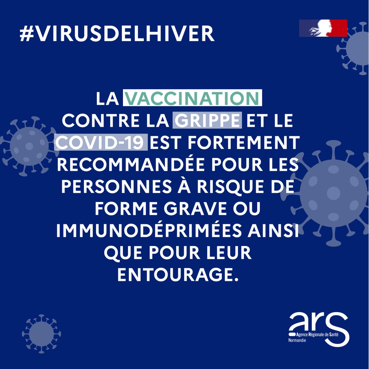 #VIRUSDELHIVER 🤒❄️ #Vaccination

👉 Vaccinez-vous contre la grippe et le Covid-19 !

➡️ En savoir plus : normandie.ars.sante.fr/cette-annee-va…