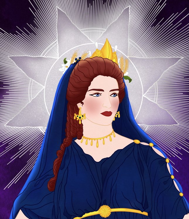 AMilankovacevic's tweet photo. Demeter, Greek goddess of agriculture, harvest, fertility, sacred law and the  cycle of life and death. The central figure of the Eleusinian mysteries,  which promised its initiates the path to a blessed afterlife in the  realm of Elysium.

#illustration #greekmythology https://t.co/X6P8lXBzly