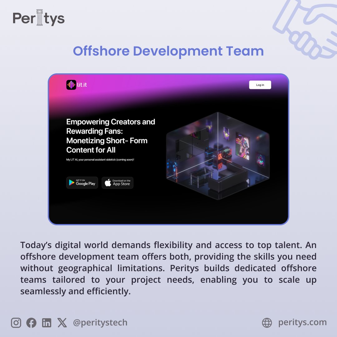 peritystech's tweet photo. “Discover the power of offshore development and effortlessly scale your team with Peritys! ��💻 

DM us to book a call today!

#OffshoreDevelopment #TeamworkWithoutBorders #GlobalCollaboration #Peritys #Scalability https://t.co/qRBctiIY6n