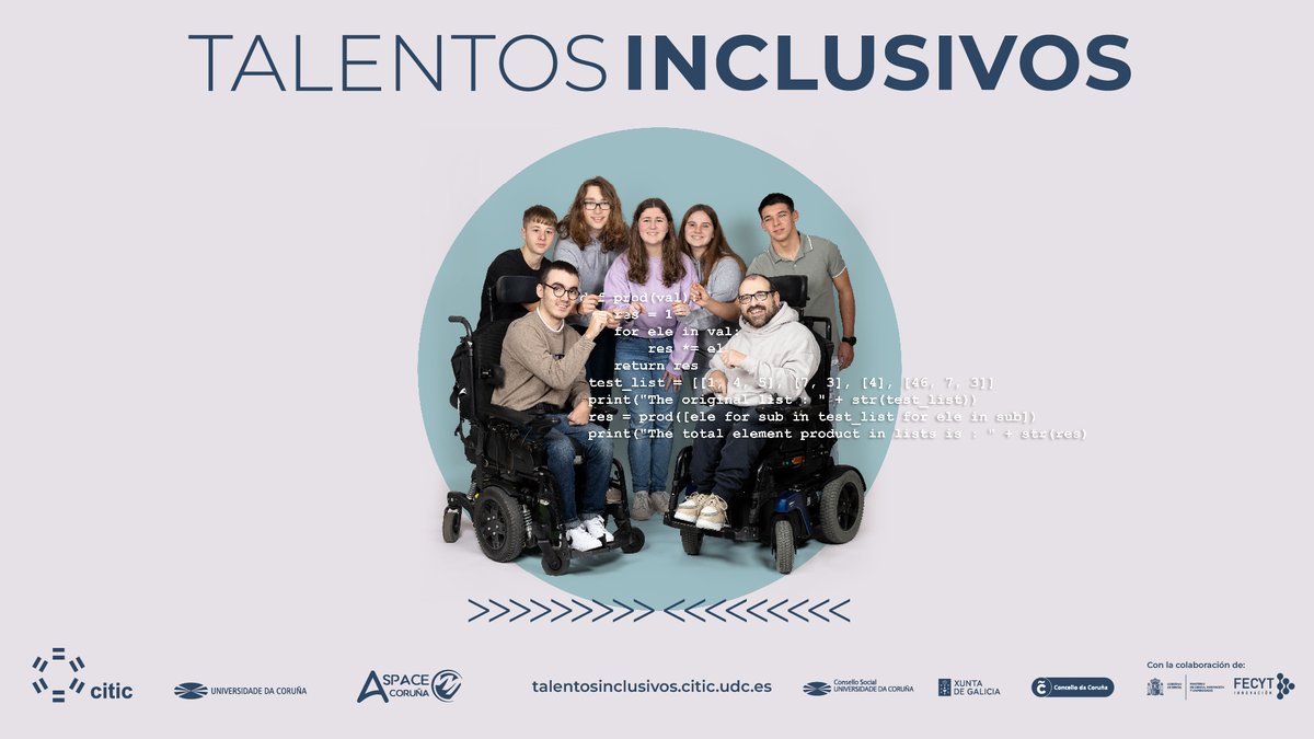 En el #DíaInternacionalDeLasPersonasConDiscapacidad reafirmamos nuestro compromiso con la inclusión. El proyecto #TalentosInclusivos <a href="/citicresearch/">CITIC Research UDC</a> muestra cómo la tecnología facilita la vida de las personas con discapacidad.
Junt@s, construimos un mundo más justo y accesible 💪