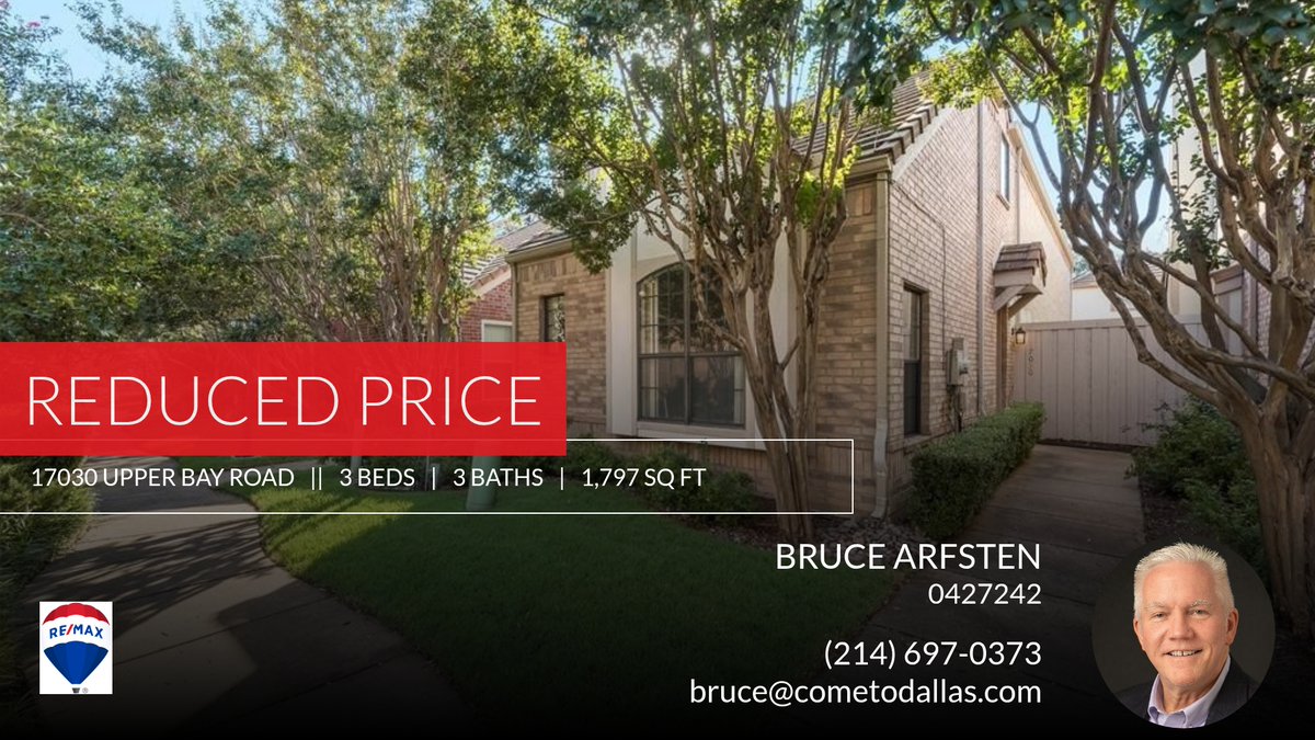 📍 Reduced Price 📍 This recently reduced home at 17030 Upper Bay Road in Addison won't last long, so, don't wait to set up a showing! Reach out here or at (214) 697-0373 for more information!

"Come To Dallas!"
I can help you buy,... homeforsale.at/17030_UPPER_BA…