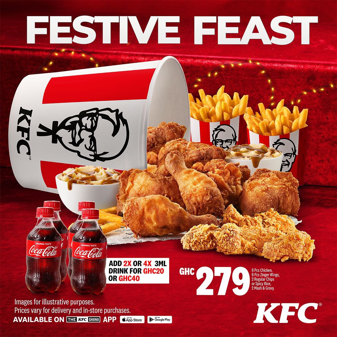 yeboah__'s tweet photo. KFC is always serving us with the best
Get on and get 279gh to grab a combo of these KFC foods 
 #FestiveBundle https://t.co/85Ui7jf5J8