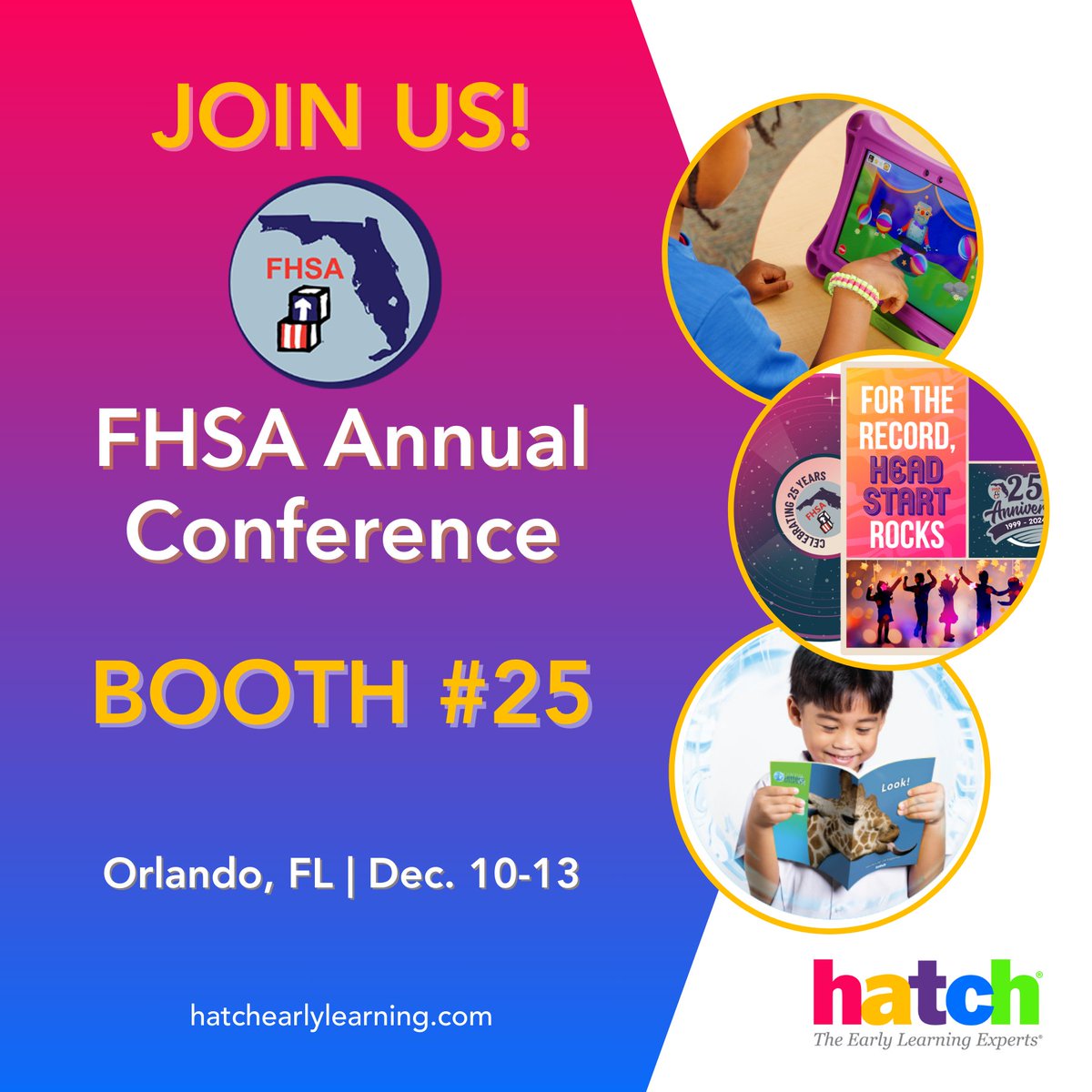 hatchearlylearn's tweet photo. 🎉 Join us at the FHSA Annual Conference! Stop by Hatch Early Learning’s booth (#25) to discover innovative solutions like Key Foundations™ and Ignite by Hatch™. Let’s connect and support early education together! 💡📚 #FHSA25 #HatchEarlyLearning #HeadStart https://t.co/ckIMU9Hn4x