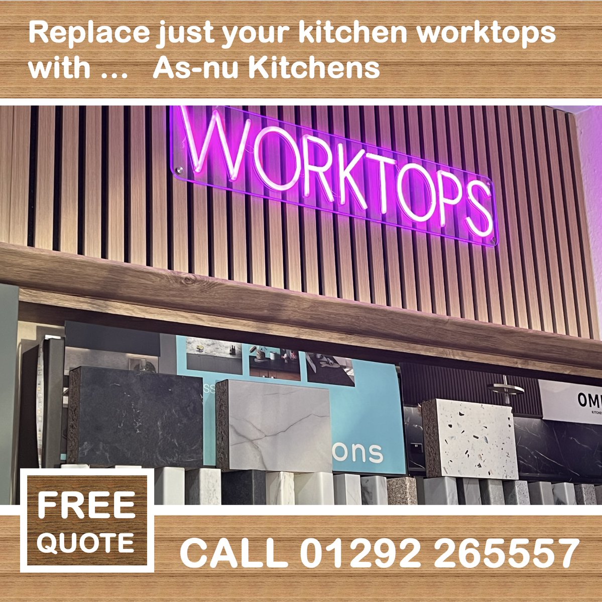 Replace your existing worktops, with As-nu Kitchens. Call 01292 265557 for FREE Quote. #worktopinstallation #worktopsdesign #worktops #worksurface #kitchenworktops #kitchenworktop