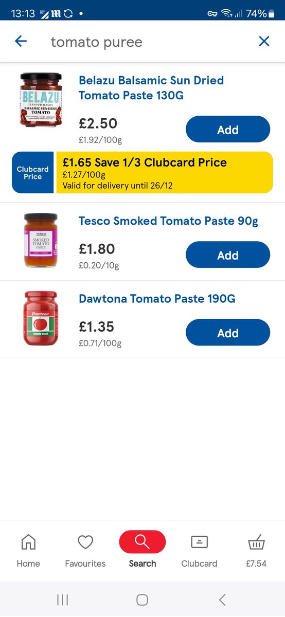 pauldowns29's tweet photo. @Tesco Please can you advise why I haven't been able to add any form of Tomato Puree to my online shop for a few weeks now? None in store in Bourne either. Or online shop from Boston. Is there an issue? https://t.co/psXCHG8Pco