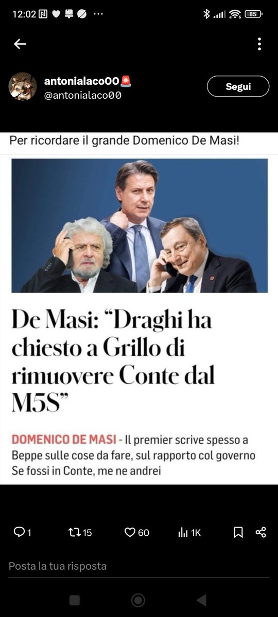 LiaPerrone's tweet photo. @BMbriana Di Battista non si presterà mai a una farsa del genere cmq gli rimane Toninelli e qualche altro esaltato, già il movimento per Grillo doveva morire dopo l'accordo fatto con Draghi ma il Diavolo fa le pentole ma non i coperchi,il male che attacca il bene perde sempre #WConte https://t.co/11prMBG0Qa