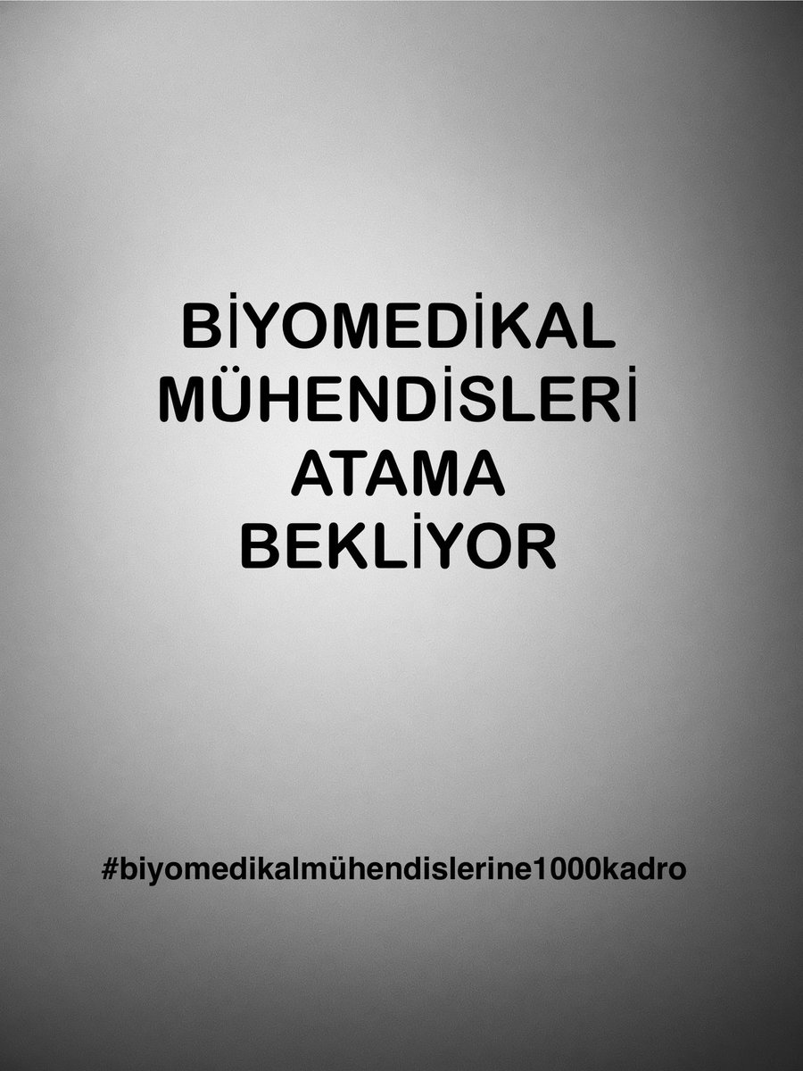 <a href="/drmemisoglu/">Prof. Dr. Kemal Memişoğlu</a> Sizden adil bir atama bekliyoruz Sayın Bakanım <a href="/drmemisoglu/">Prof. Dr. Kemal Memişoğlu</a> 
Biyomedikal Mühendisleri artık güzel sayılar bekliyor. Her il ve ilçelerindeki sağlık kurumlarına atamalar yapılmalıdır .
#biyomedikalmühendislerine1000kadro 
<a href="/saglikbakanligi/">T.C. Sağlık Bakanlığı</a> <a href="/suayipbirinci/">Doç. Dr. Şuayıp Birinci</a>