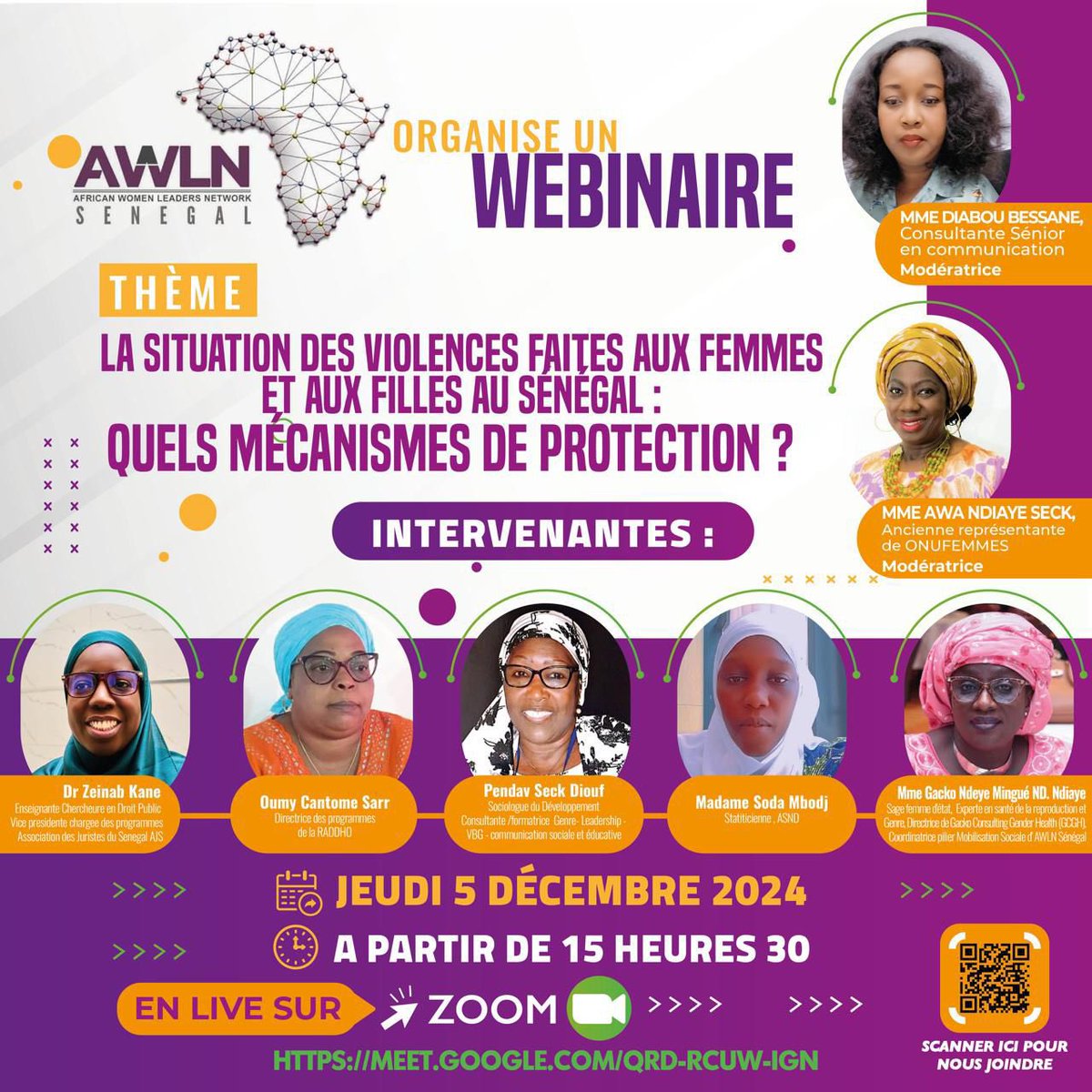 Dans le cadre des #16joursdactivisme AWLN Sénégal organise un webinaire sur « la situation des #violences faites aux femmes et aux filles au Sénégal: quels #mécanismes de #protection ? ». 

Le thème des 16 jours: risposter et se reconstruire après les violences. 

#awlnsn