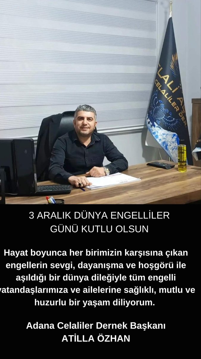 Hayat boyunca her birimizin karşısına çıkan engellerin sevgi, dayanışma ve hoşgörü ile aşıldığı bir dünya dileğiyle tüm engelli vatandaşlarımıza ve ailelerine sağlıklı, mutlu ve huzurlu bir yaşam diliyorum.