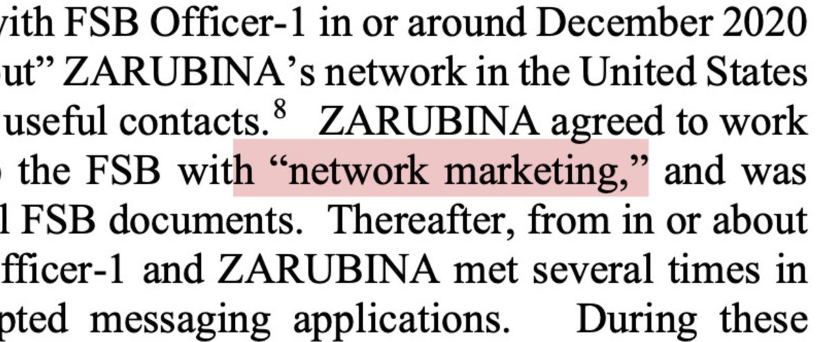 5/ I can't get over the FSB's rebranding of espionage as "network marketing"