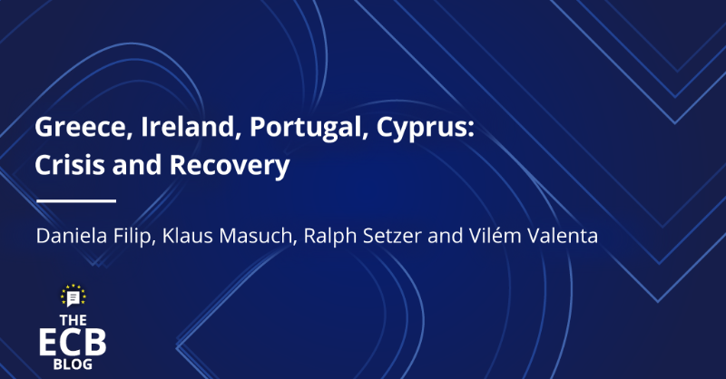 ecb's tweet photo. At the height of the financial crisis Greece, Ireland, Portugal and Cyprus needed help. The international assistance came under the condition of economic adjustment. #TheECBBlog looks at how the four countries recovered since.
