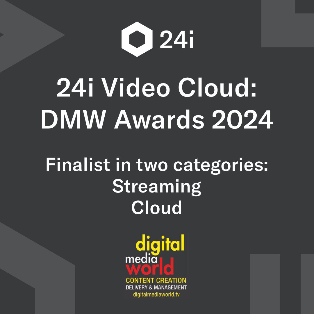 🎉 Exciting News!
We’re honored to announce that 24i Video Cloud has been named a finalist in two categories at the DMW Awards 2024.
👉 Explore the full list of finalists: hubs.la/Q02-6TrH0
#DMWAwards2024 #Streaming #CloudInnovation #24iVideoCloud #Awards #MediaTech