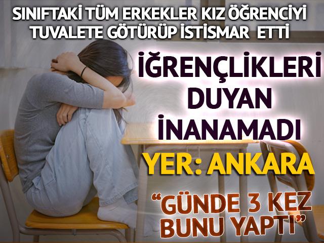 Sınıftaki tüm erkekler kız öğrenciyi tuvalete götürüp istismar etti! Detayları mide bulandırdı: Günde en az 3 kez bunu yaptı!
Haber telegram hesabımızda yayınlandı.
Yer Ankara!
Her satırıyla kan donduran iğrenç istismar haberinin adresi Ankara. Çankaya'da bir okulda yaşanan