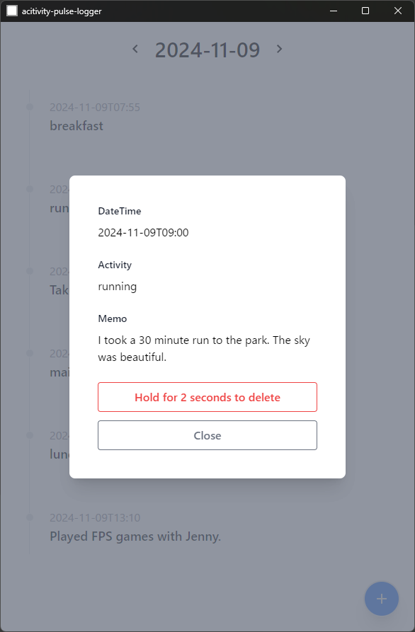 BigTanukiudon's tweet photo. With Activity Pulse Logger, you can easily log your daily activities, whether it's:

✅ Tracking personal memories
✅ Recording work progress

Its clean and intuitive interface makes logging a breeze! ✨

#MicrosoftStore

https://t.co/Ct7jdww43c https://t.co/vxhFtJugGj